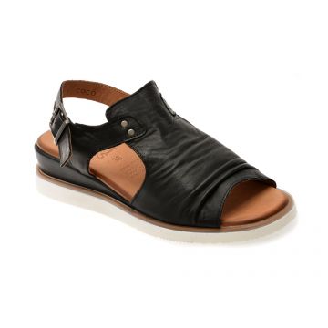 Sandale PLANET negre, 30241, din piele naturala