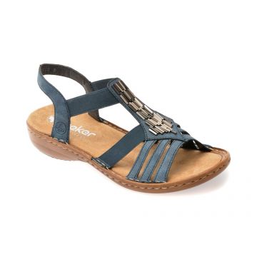 Sandale RIEKER albastre, 60800, din piele ecologica