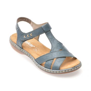 Sandale RIEKER albastre, 65919, din piele naturala