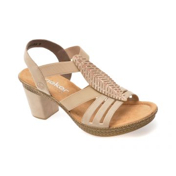 Sandale RIEKER bej, 66526, din piele ecologica