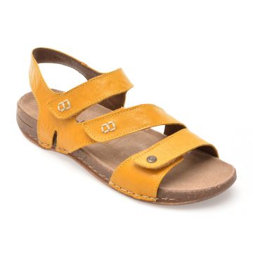 Sandale RIEKER galbene, 61402, din piele naturala