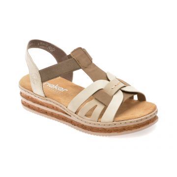 Sandale RIEKER gri, 62918, din piele ecologica