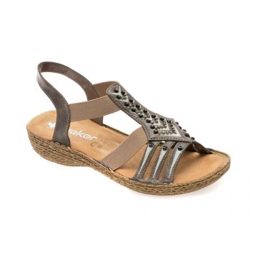 Sandale RIEKER gri, 65861, din piele ecologica
