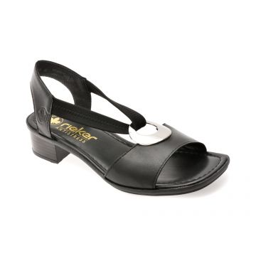Sandale RIEKER negre, 62662, din piele naturala