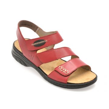 Sandale RIEKER rosii, 64573, din piele naturala