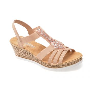 Sandale RIEKER roz, 61913, din piele ecologica