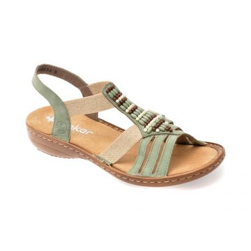 Sandale RIEKER verzi, 60851, din piele ecologica