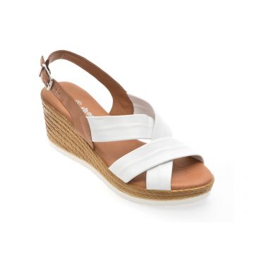 Sandale SHOOZY albe, EV4031, din piele naturala