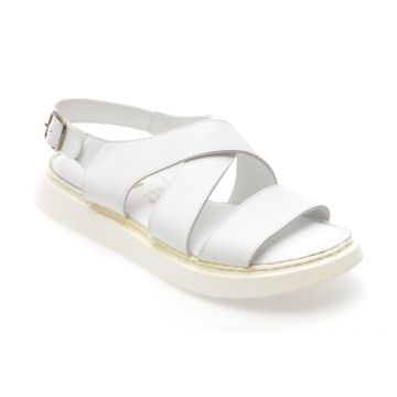 Sandale SHOOZY albe, EV4036, din piele naturala