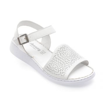 Sandale SHOOZY albe, EVP109, din piele naturala