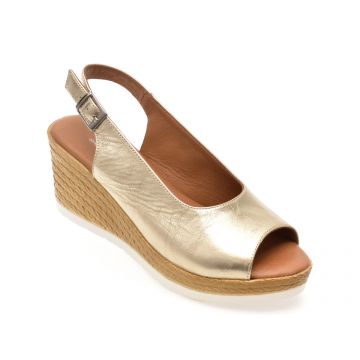 Sandale SHOOZY aurii, EV2852, din piele naturala
