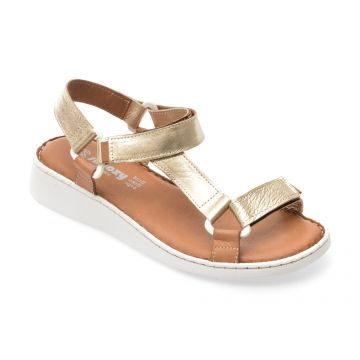 Sandale SHOOZY aurii, EV4041, din piele naturala