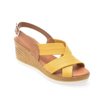 Sandale SHOOZY galbene, EV4031, din piele naturala