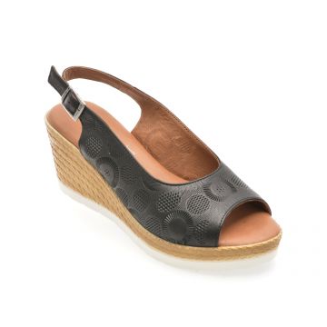 Sandale SHOOZY negre, EV2852, din piele naturala