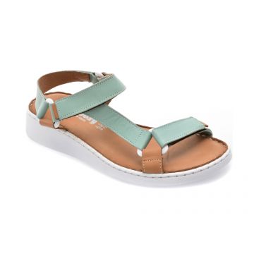 Sandale SHOOZY verzi, EV4041, din piele naturala