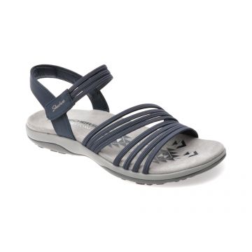 Sandale SKECHERS bleumarin, REGGAE SLIM, din material textil