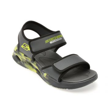Sandale SKECHERS gri, SOLA GLOW SANDAL, din piele ecologica