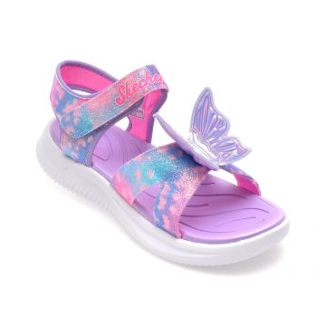 Sandale SKECHERS mov, JUMPSTERS, din piele ecologica