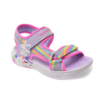 Sandale SKECHERS mov, UNICORN DREAMS, din material textil
