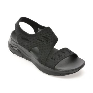 Sandale SKECHERS negre, ARCH FIT, din material textil