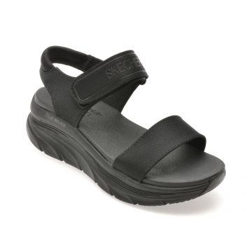 Sandale SKECHERS negre, D LUX WALKER, din material textil