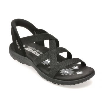 Sandale SKECHERS negre, REGGAE SLIM, din material textil