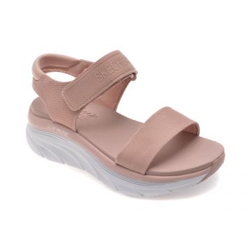 Sandale SKECHERS roz, D LUX WALKER, din material textil