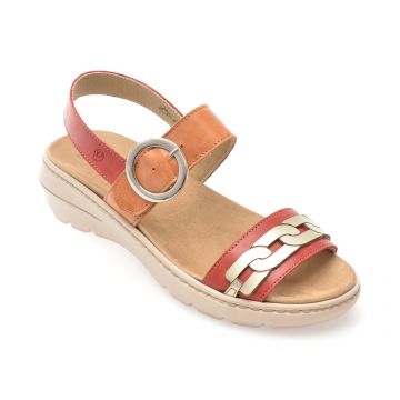 Sandale SUAVE multicolor, KRABI, din piele naturala