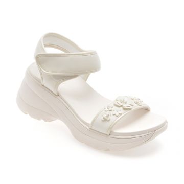 Sandale ALDO albe, CAMOMILLE 100, din piele ecologica