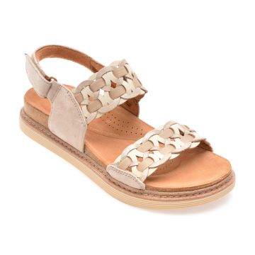 Sandale CLARKS argintii, ARWELL GLIDE, din piele naturala