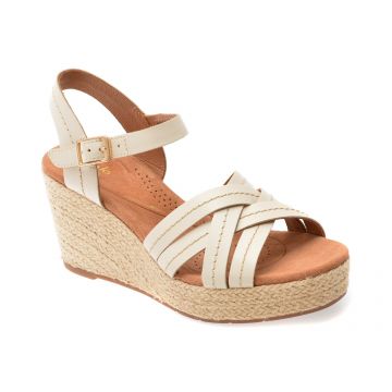 Sandale CLARKS bej, SABINA STRAP, din piele naturala