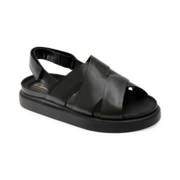 Sandale CLARKS negre, ARISTELLA SUN, din piele naturala