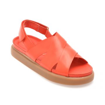 Sandale CLARKS rosii, ARISTELLA SUN, din piele naturala