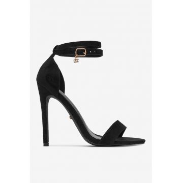 Sandale cu toc  Textil - Negru