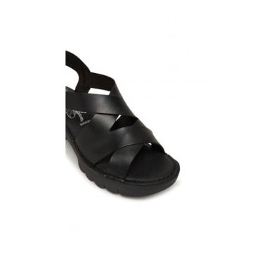Sandale dama - ERIA536FLY -  Piele naturala - Negru