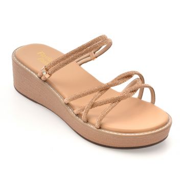 Sandale FLAVIA PASSINI aurii, 88266, din piele ecologica