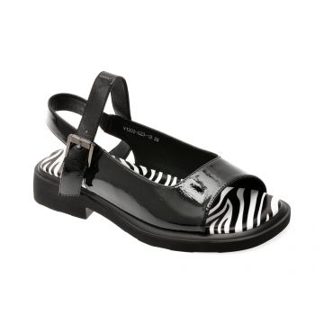 Sandale FLAVIA PASSINI negre, 1302G23, din piele naturala lacuita