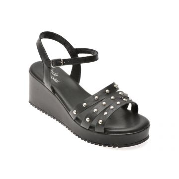 Sandale FLAVIA PASSINI negre, 366129, din piele naturala