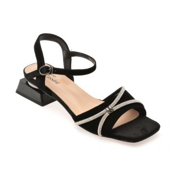 Sandale FLAVIA PASSINI negre, M293, din piele intoarsa