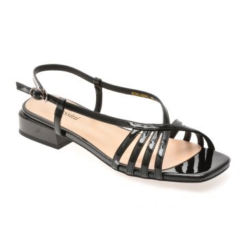 Sandale FLAVIA PASSINI negre, Q2651, din piele naturala lacuita