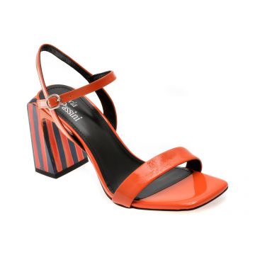 Sandale FLAVIA PASSINI portocalii, 1949, din piele naturala lacuita