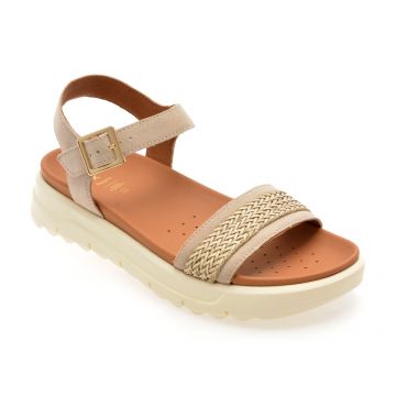 Sandale GEOX bej, D55SZC, din piele intoarsa