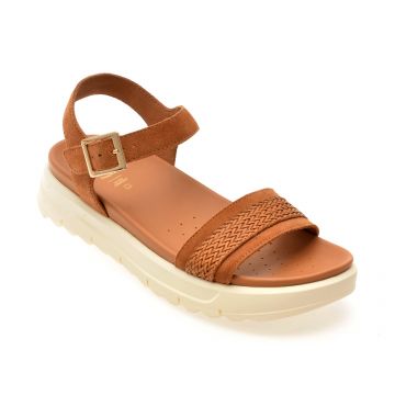 Sandale GEOX maro, D55SZC, din piele intoarsa