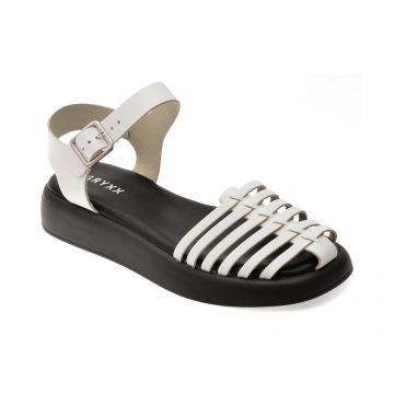 Sandale GRYXX albe, 366202, din piele naturala