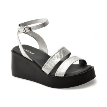 Sandale GRYXX argintii, 366003, din piele naturala