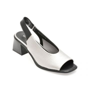 Sandale GRYXX argintii, 5428, din piele naturala
