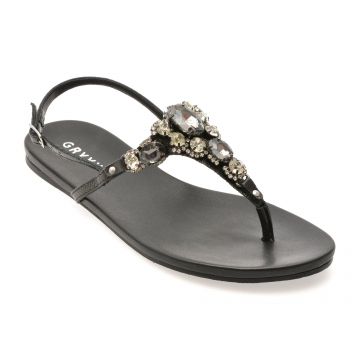 Sandale GRYXX negre, 364105, din piele naturala