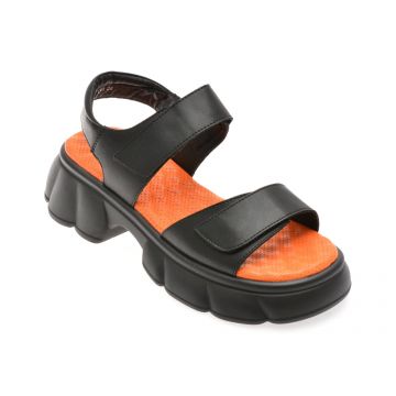 Sandale GRYXX negre, 66387, din piele naturala
