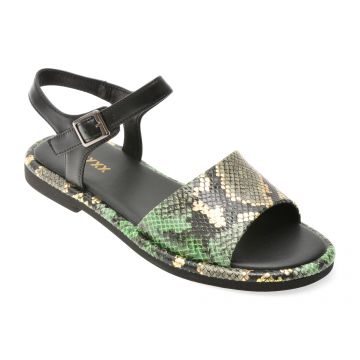 Sandale GRYXX verzi, 4H524, din piele naturala