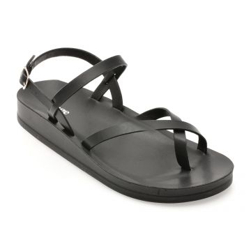 Sandale IMAGE negre, 10728, din piele ecologica